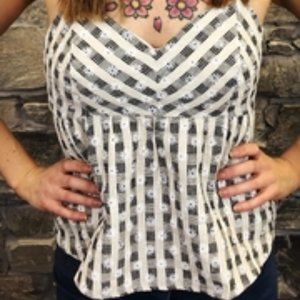 Flying Tomato Floral Daisy Checkered Tank Top Baby Doll XS
